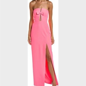 Liv Foster Pink Gown with Bow Accent